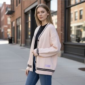 Taylor Swift Inspired Folklore Cardigan Cream w Purple Stars Eras Size Med/Lg
